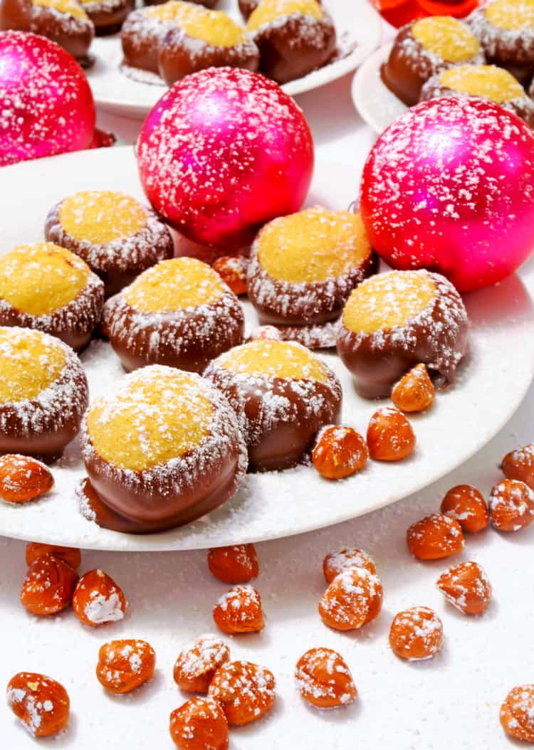 Buckeye treats on a festive platter.