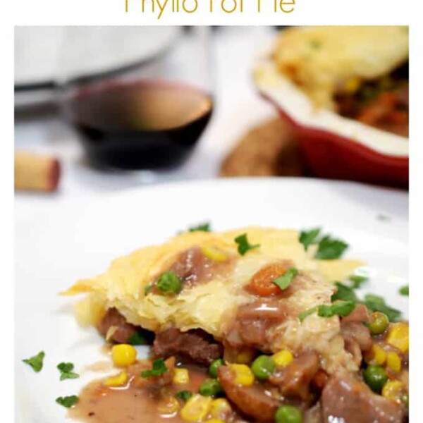 Beef pot pie on plate