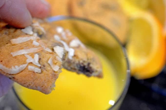 A close up of a person holding a cookie