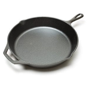 A cast iron skillet