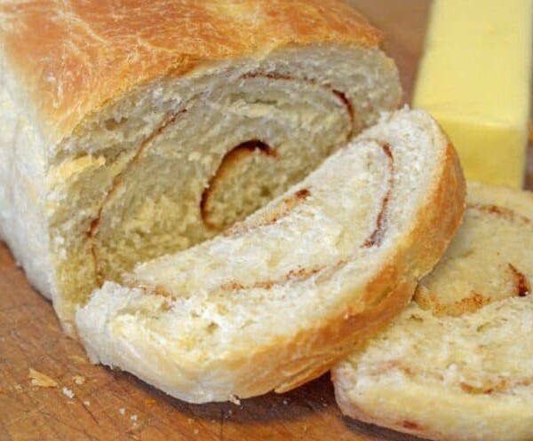 A close up of a piece of bread
