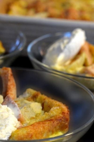 Cinnamon Apple Pear Bread Pudding Recipe by Platter Talk