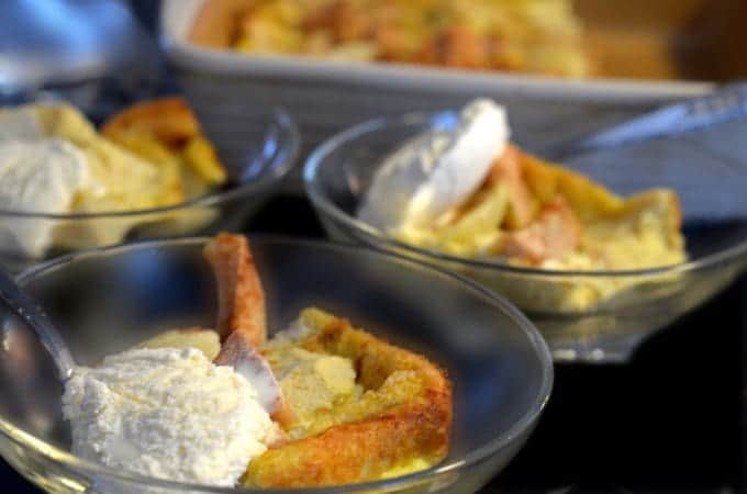 Cinnamon Apple Pear Bread Pudding Recipe by Platter Talk