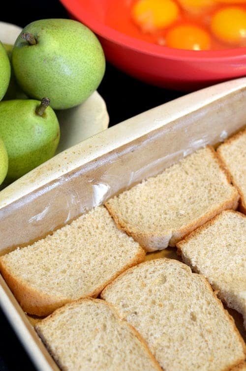 Cinnamon Apple Pear Bread Pudding Recipe by Platter Talk