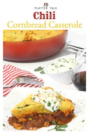 This easy Jiffy recipe for Chili Cornbread Casserole is a delicious and inexpensive comfort meal that will satisfy any hungry crowd. #Jiffy #comfortfood #cornbreadcasserole #chili #easy #recipe