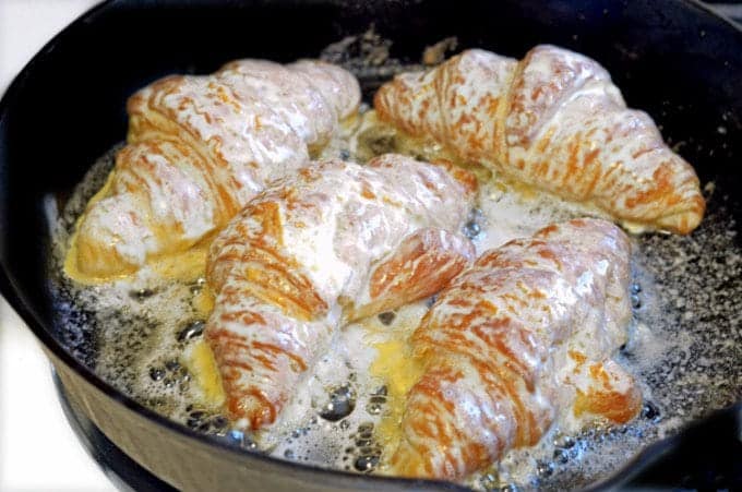 french toast cooking in a pan