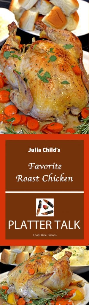 A roast chicken with carrots