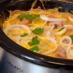 Slow Cooker Cheesey Scalopped Potatoes & Ham Recipe