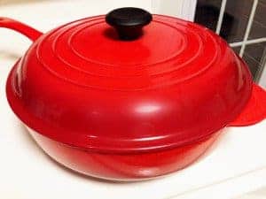 a red Dutch oven