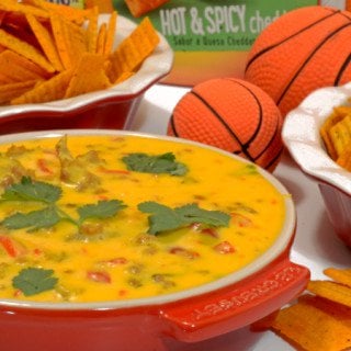 a bowl of sausage cheese chip dip.