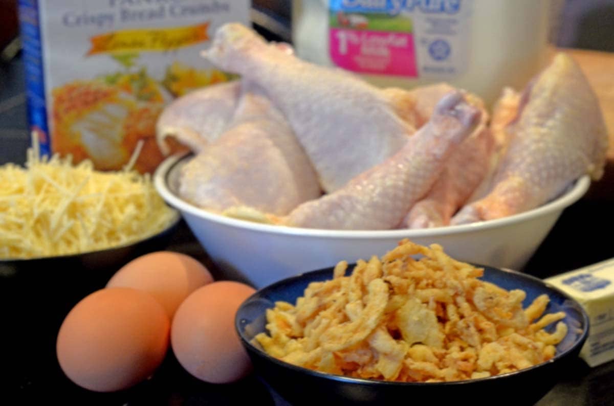 A bunch of ingredients for chicken.