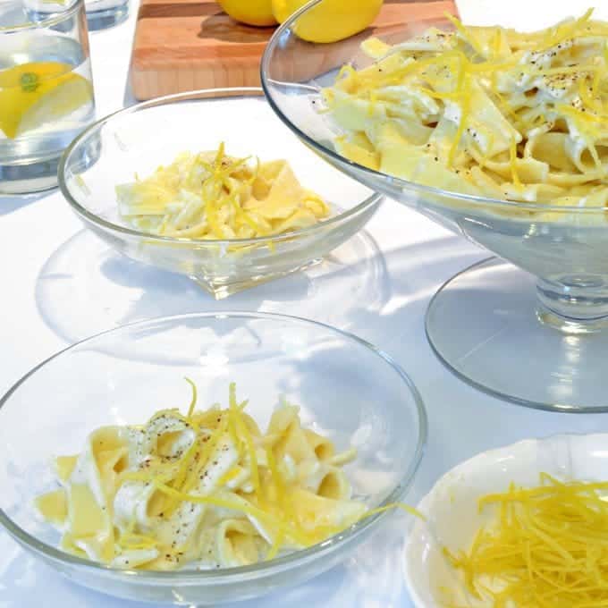 creamy lemon and parmesan noodles