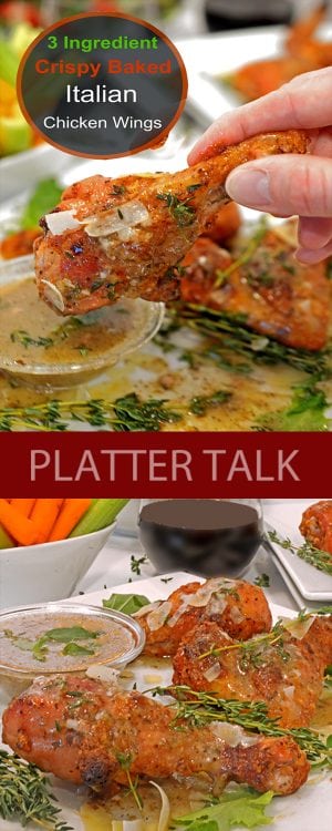 3 Ingredient Crispy Baked Italian Chicken Wings are a versatile and delicious recipe that you will want to make again and again.