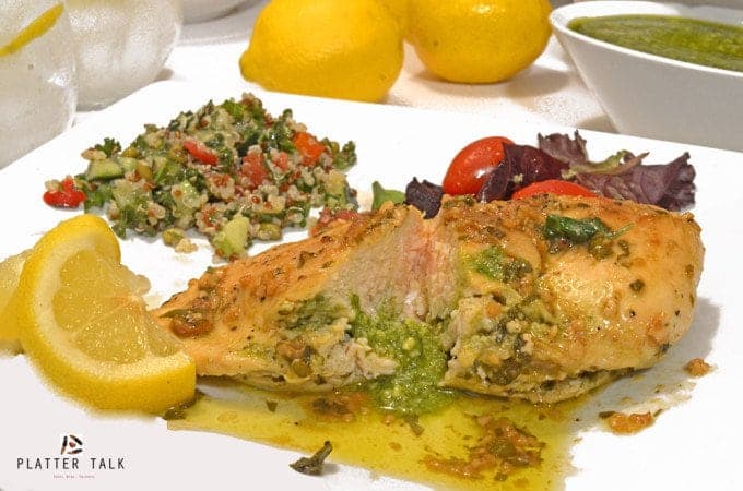  Pesto Stuffed Chicken Breast and Lemon Basil Sauce