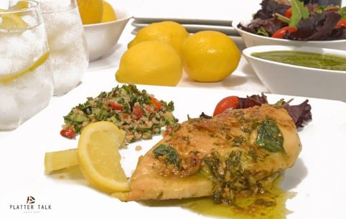 chicken with lemon and pesto