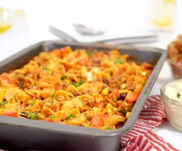 casserole with taco ingredients