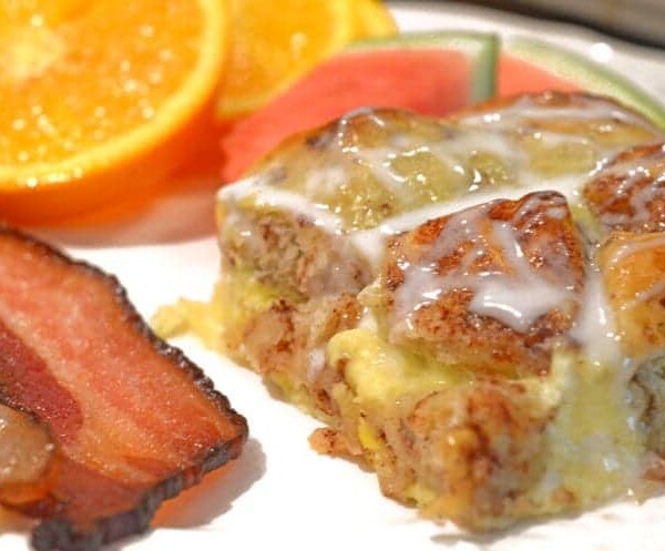 Breakfast casserole on a plate