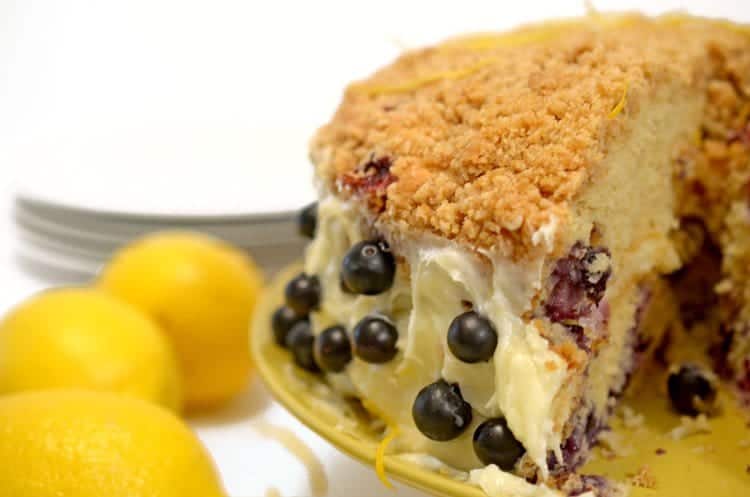 close up of blueberry cake