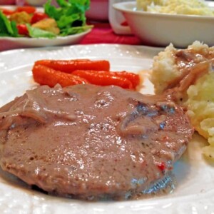 plate of meat and potatoes