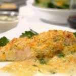 A plate of food on a table, with Chicken breast