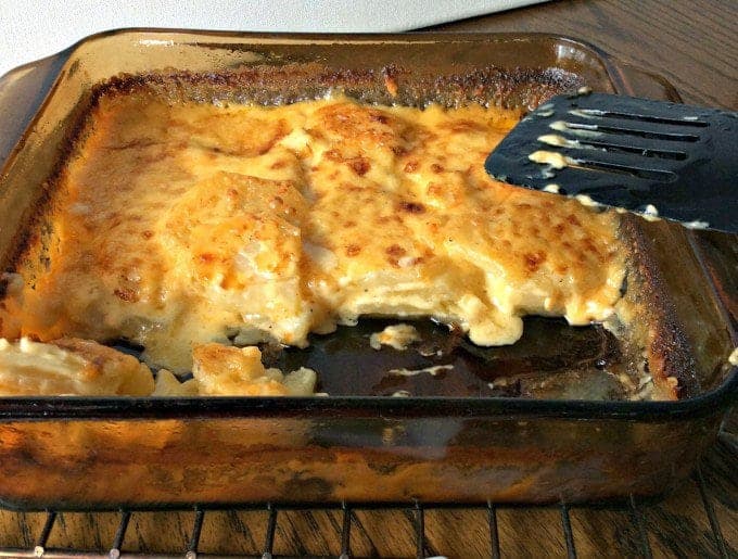 A pan of steakhouse potatoes