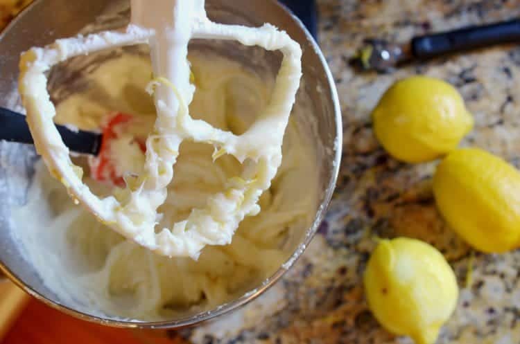 frosting in a mixing bowl