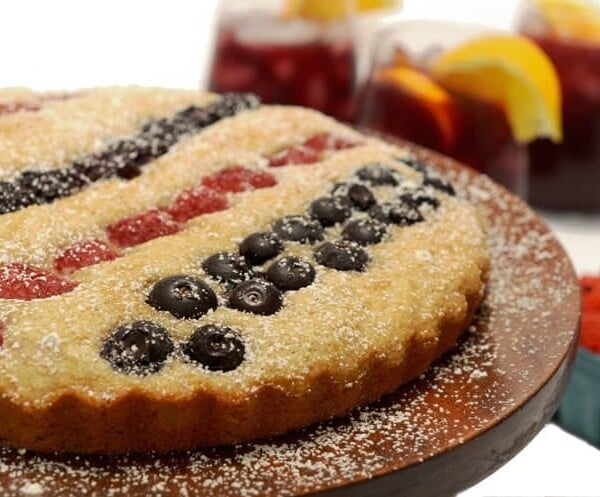 cake with berries