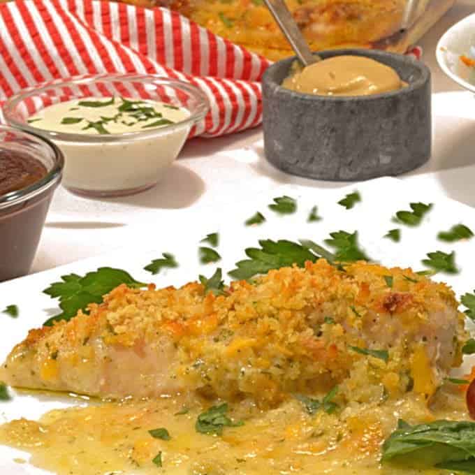 A close up of a plate of food on a table