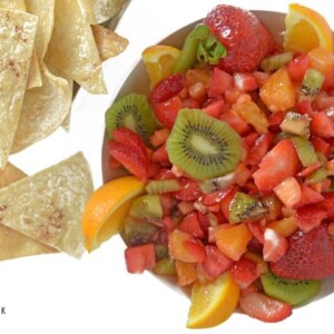 Chips and fruit salsa