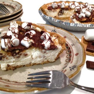 A chocolate pie on a plate
