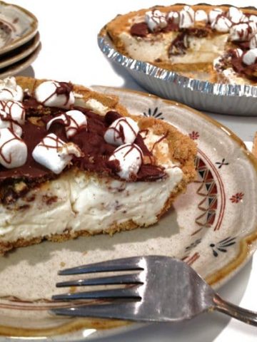 A chocolate pie on a plate