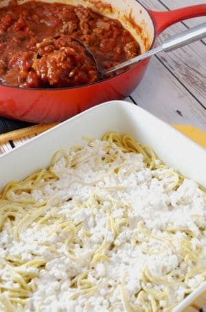 Spaghetti Pie Casserole with Homemade Spaghetti Sauce Recipe from Platter Talk