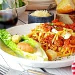 A plate of food on a table