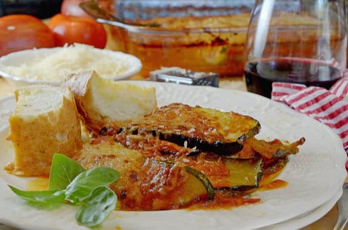 Baked Zucchini Parmesan with Homemade Tomato Sauce Recipe from Platter Talk