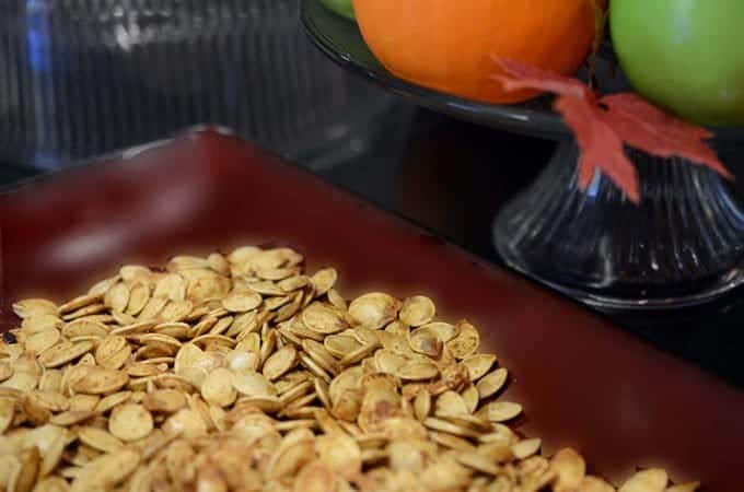 A plate of pumpkin seeds