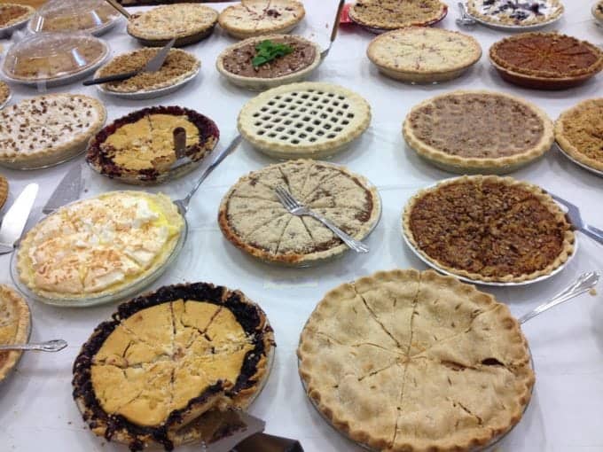 A table full of homemade pies