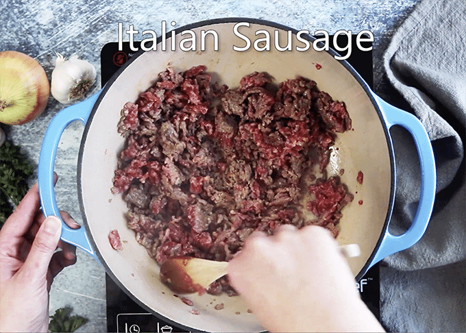 Meat being cooked in pan