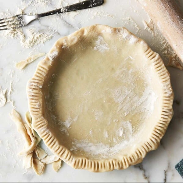 An unbaked pie crust.