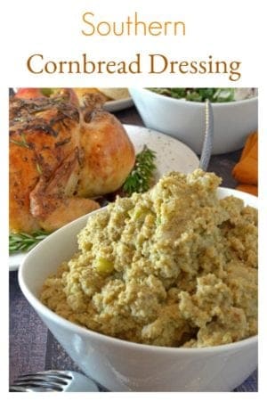 Cornbread Dressing is a sage dressing that has been a southern family tradition for generations. Learn how to make cornbread dressing with this recipe video. You can even make this southern cornbread dressing ahead of time and freeze it until the holidays arrive! Use this as a chicken dressing or traditional turkey dressing.