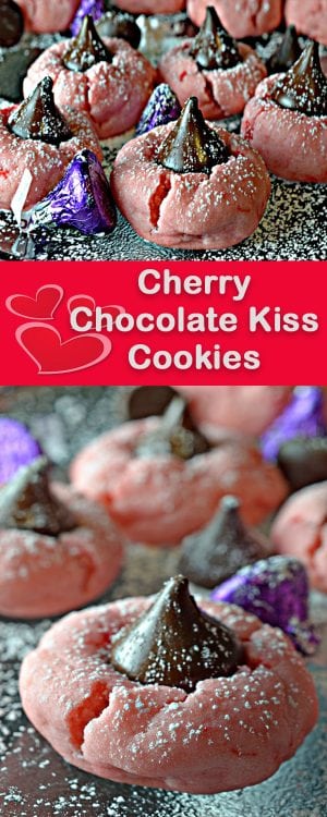 Cherry Chocolate Kiss Cookies from Platter Talk.