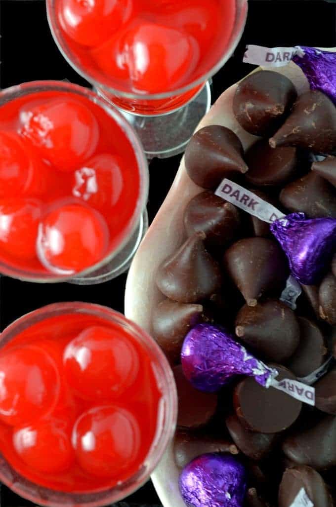 A close up of some ingredients for cherry kiss cookies