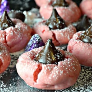 Cherry Kiss Cookies close up shot