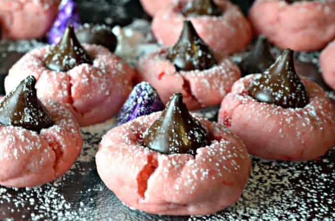 Cherry Kiss Cookies close up shot