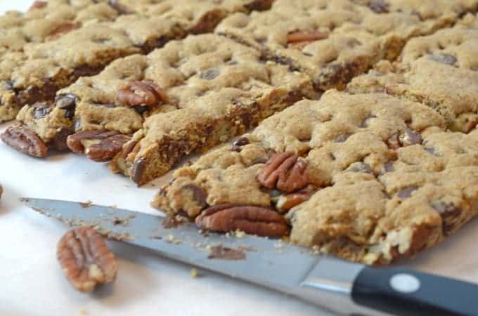 A close up of dessert bars