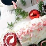 Red Velvet Cake Roll with Chocolate & Peppermint Butter Cream Frosting