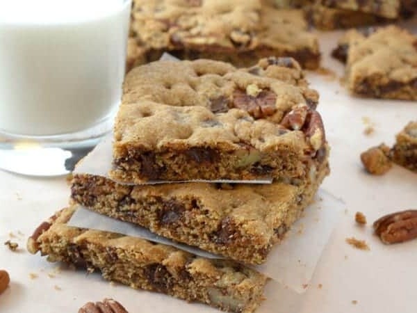 A stack of dessert bars