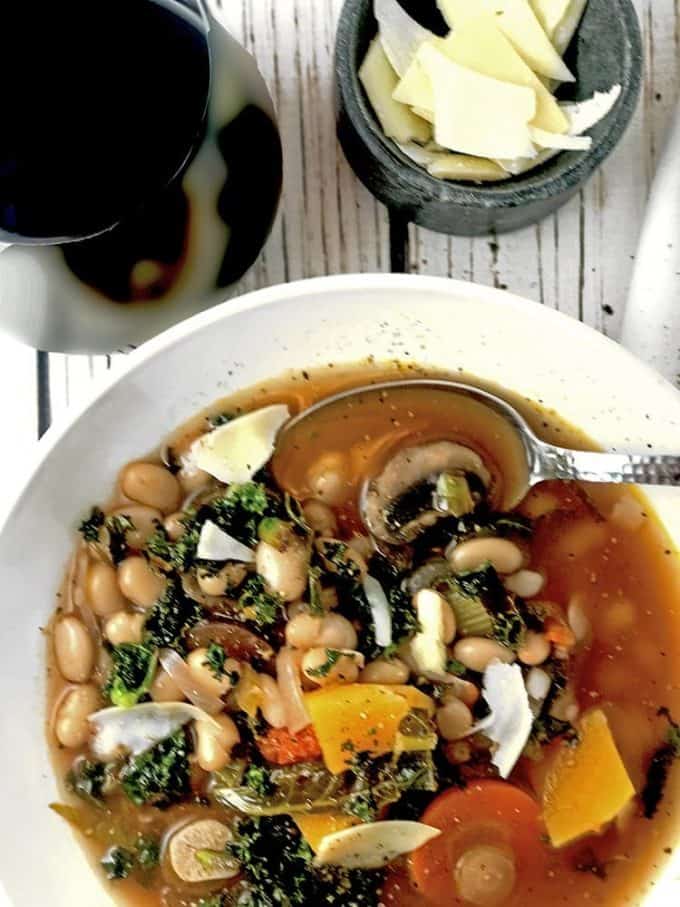 A bowl of Vegetable soup