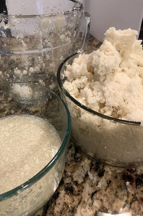 Cauliflower latkes are baked and not fried.