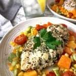 Summer Chickern Succotash on Platter Talk