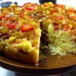 rhubarb upside-down cake recipe by Platter Talk